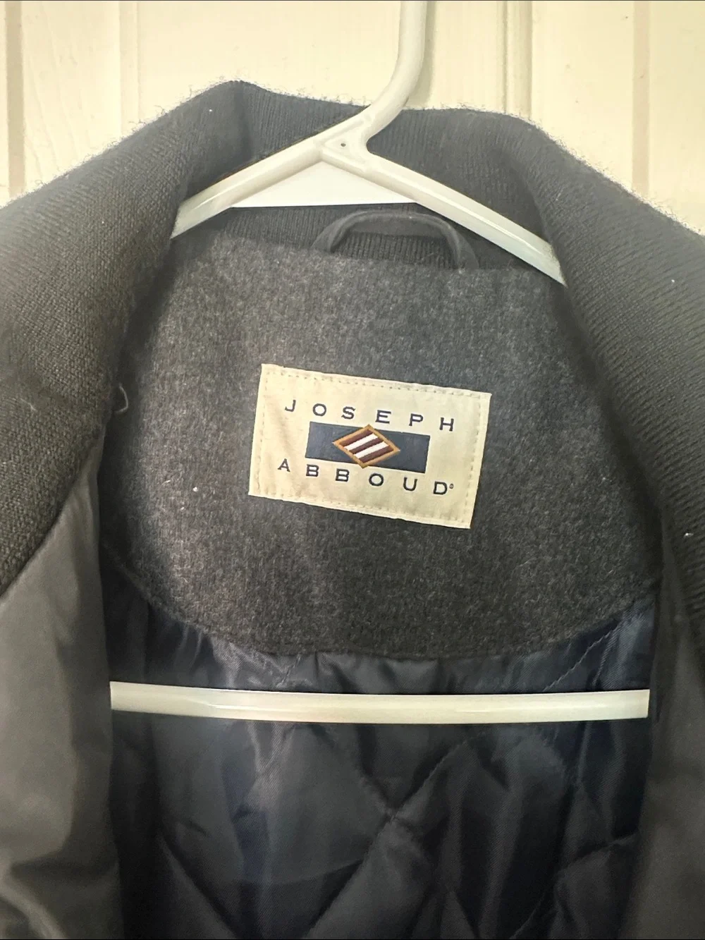 Joseph Abboud Black Coat with Navy Quilted Lining